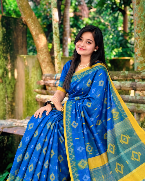 জামদানি মোটিফ - চান্দেরি সিল্ক শাড়ি