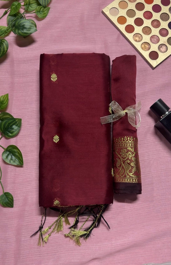 টাঙ্গাইল নকশী পাড় শাড়ি—মেরুন