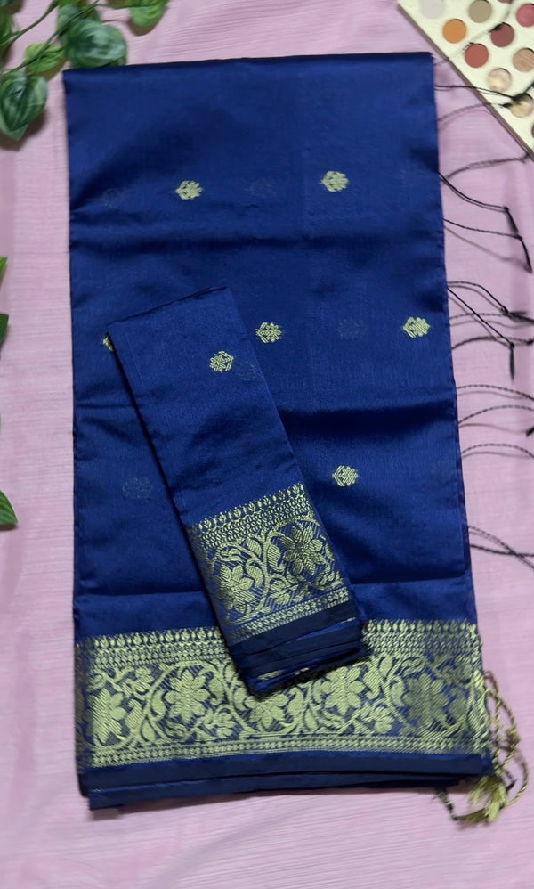 টাঙ্গাইল নকশী পাড় শাড়ি— নীল