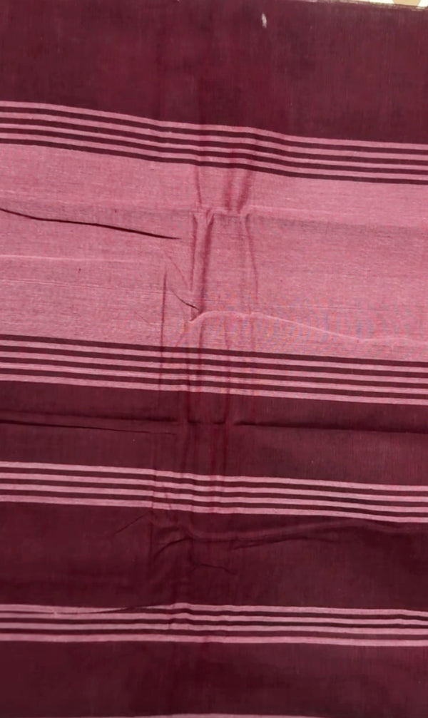 টাঙ্গাইল নকশী পাড়ের সুতি শাড়ি —খয়েরী
