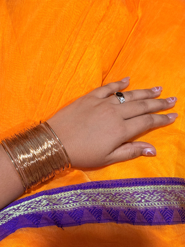 মেটাল কাফ ব্রেসলেট -ফ্রি সাইজ(গোল্ডেন)