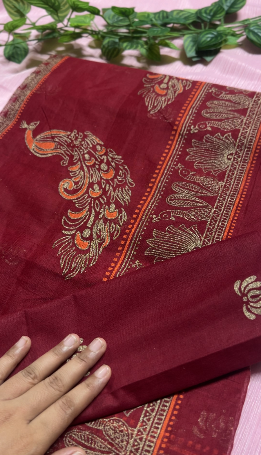 ময়ূর প্রিন্ট শাড়ি — অলওভার আফসান প্রিন্ট