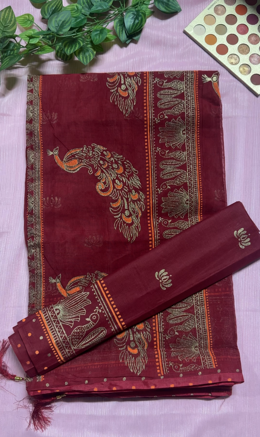 ময়ূর প্রিন্ট শাড়ি — অলওভার আফসান প্রিন্ট